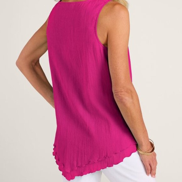 Soft Surroundings Siesta Key Tank Top 3X Coral Pink 100% Cotton Lagenlook - Picture 4 of 14